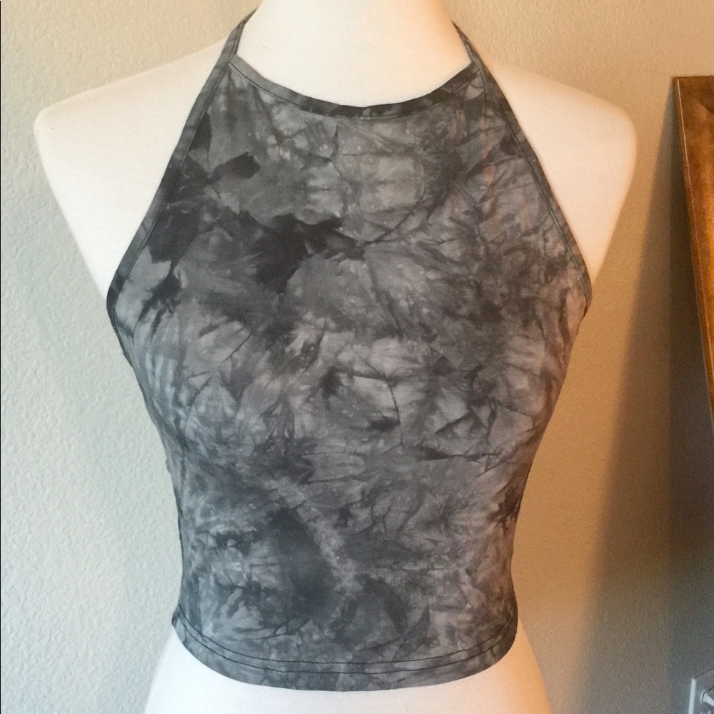SALE⚡️⚡️NWT Gray Tie Dye Halter Tee Tank